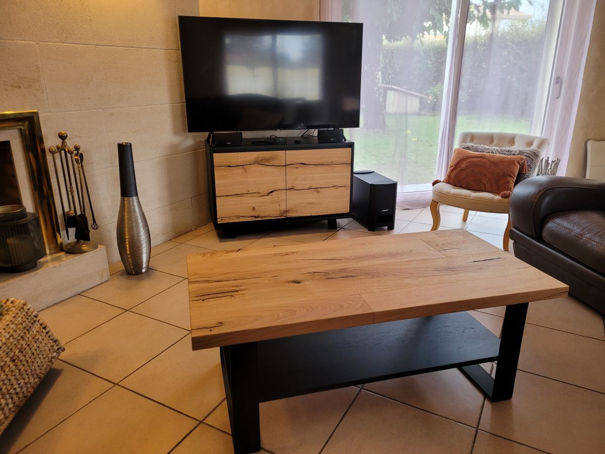 ENSEMBLE MEUBLE DE TV ET TABLE DE SALON VERY TABLES
