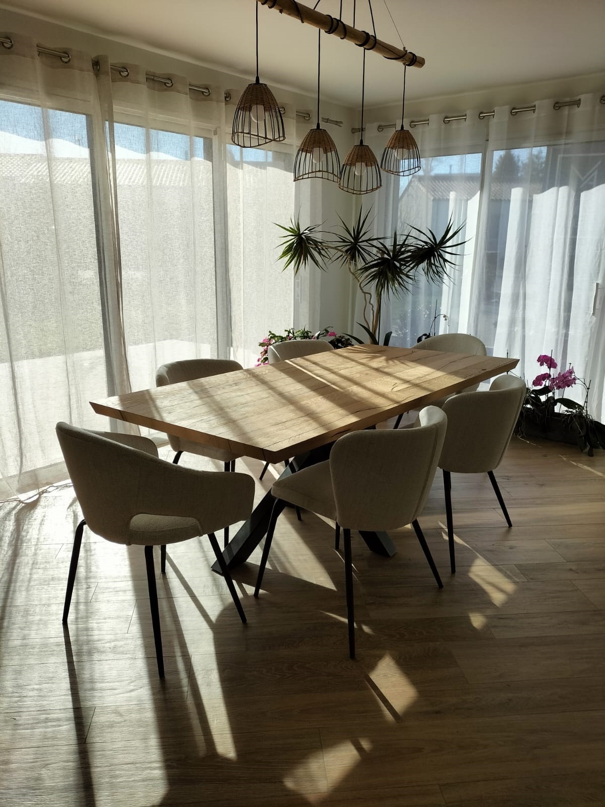 Table rectangulaire avec chaise Twin et Lupo
