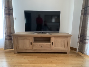 Meuble TV sur messure effet naturel et chêne 100%