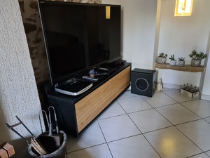 MEUBLE TV SUSPENDU CHENE EURO