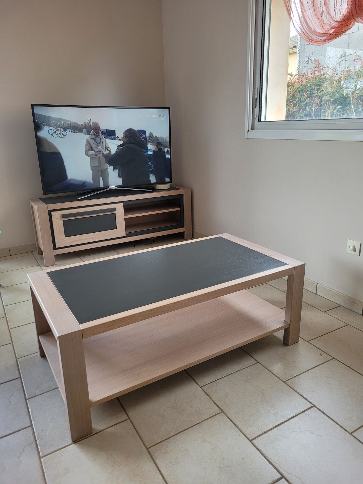 TV BRAGA ET TABLE DE SALON